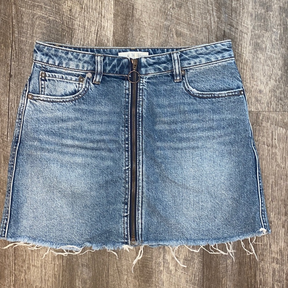free people denim skirt